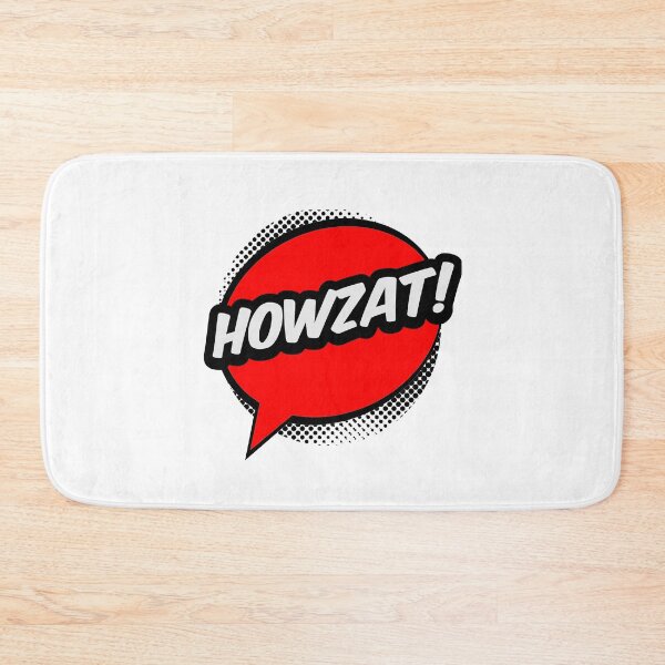 Artikelvorschau, Shout-Out Howzat im Cricket-Stil im Comic-Stil! Logo entworfen und verkauft von MimsTees.