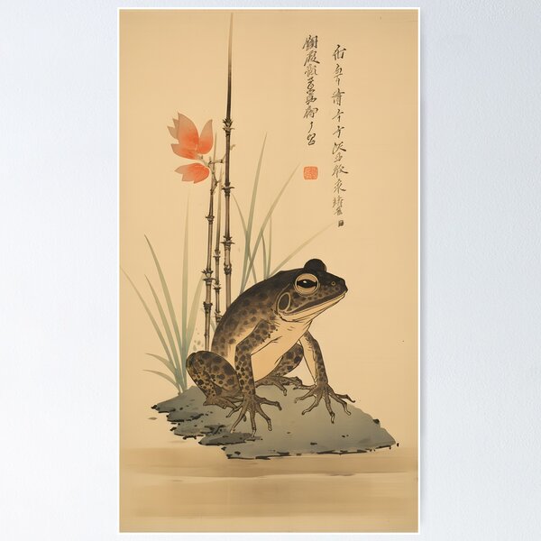 Item preview, Edo Period Japanese Art Style Frog designed and sold by RibbitFans101.