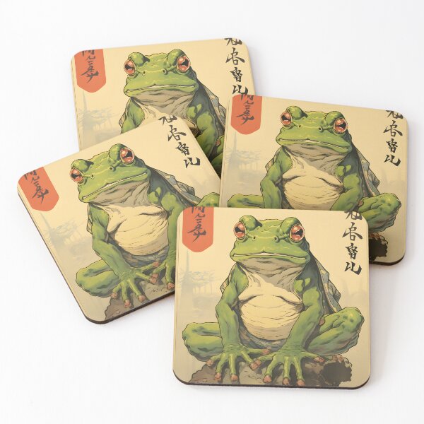 Item preview, Frog Japanese Poster Style Art designed and sold by RibbitFans101.