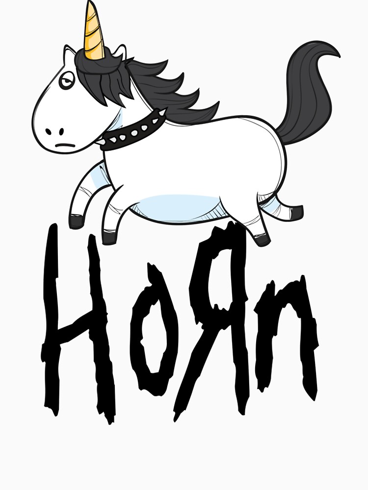 HORN Funny Emo Unicorn Heavy Rock Band Fan by Nineteen66