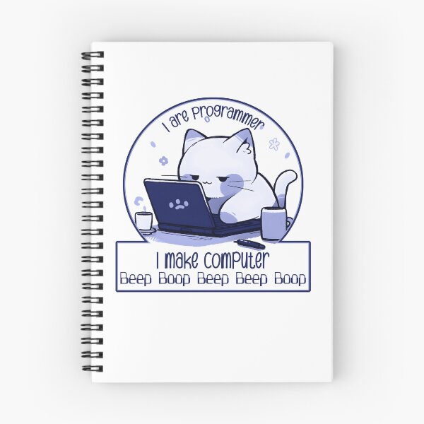Item preview, I are programmer I make computer Beep Boop Beep Beep Boop (cute cat programmer blue) designed and sold by electricninja.