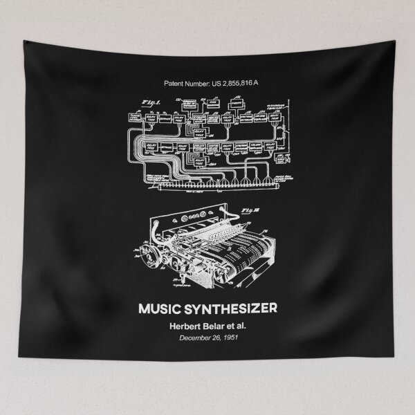Item preview, Music Synthesizer Patent White designed and sold by Luve Store.