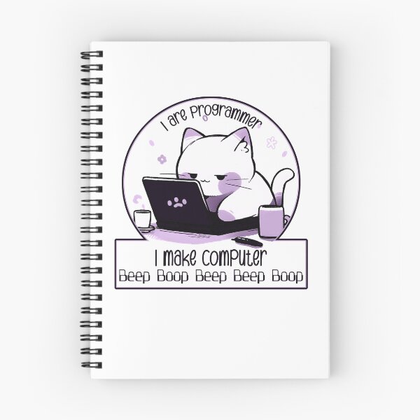Item preview, I are programmer I make computer Beep Boop Beep Beep Boop (cute cat programmer purple) designed and sold by electricninja.