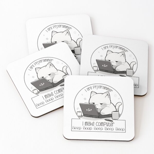 Item preview, I are programmer I make computer Beep Boop Beep Beep Boop (cute cat programmer) designed and sold by electricninja.
