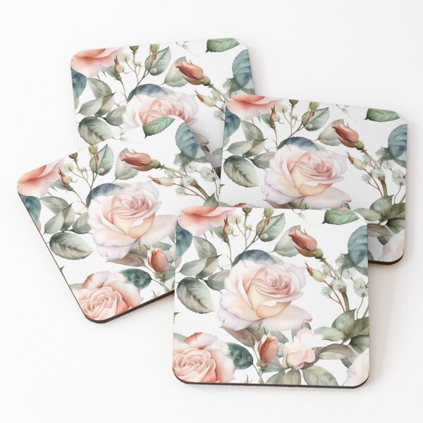 Item preview, Watercolor of Seamless Pattern with Roses and Leaves on white background .AI generated Illustration. designed and sold by svetlanna.