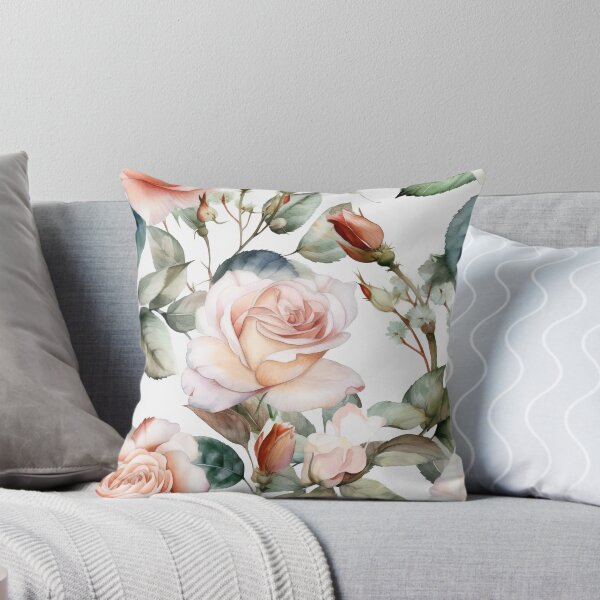 Item preview, Watercolor of Seamless Pattern with Roses and Leaves on white background .AI generated Illustration. designed and sold by svetlanna.