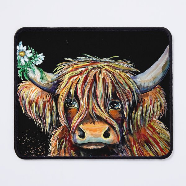 Item preview, Highland cow, edited watercolour painting by Marina Daniluka designed and sold by MariDaniArt.