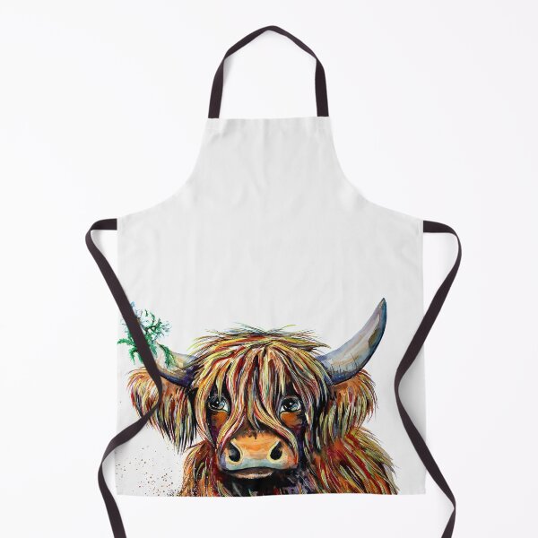 Item preview, Highland cow, edited watercolour painting by Marina Daniluka designed and sold by MariDaniArt.