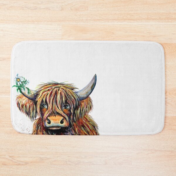 Item preview, Highland cow, edited watercolour painting by Marina Daniluka designed and sold by MariDaniArt.