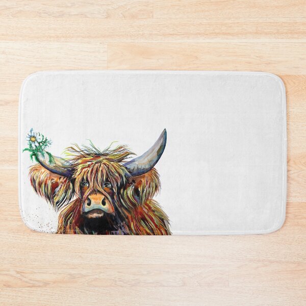 Item preview, Highland cow, edited watercolour painting by Marina Daniluka designed and sold by MariDaniArt.