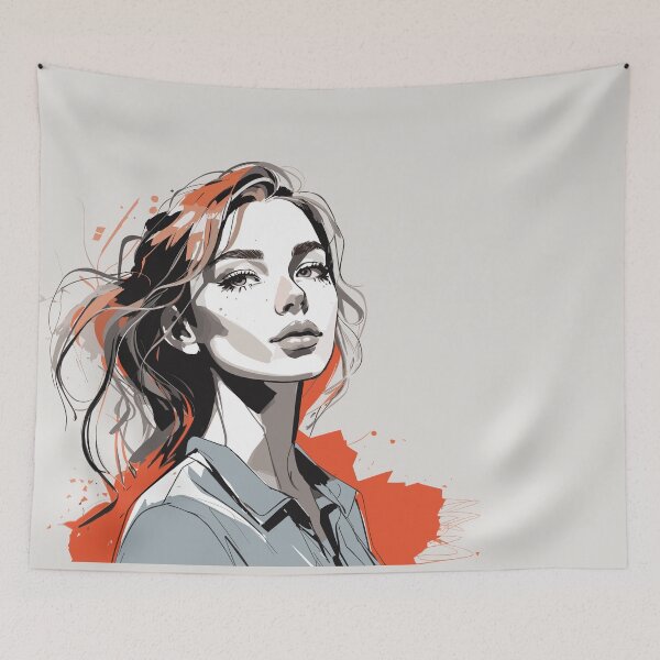 Item preview, Empowering Presence:  Confident Woman Looking at You designed and sold by TrendyArtInk.