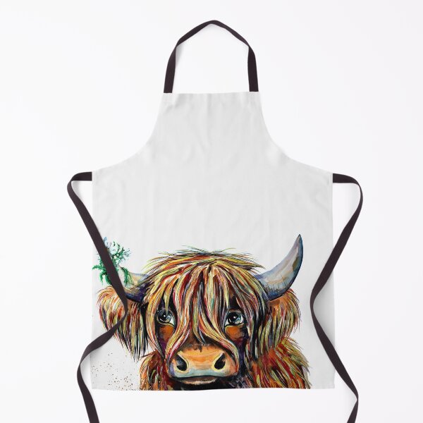 Item preview, Highland cow, edited watercolour painting by Marina Daniluka designed and sold by MariDaniArt.