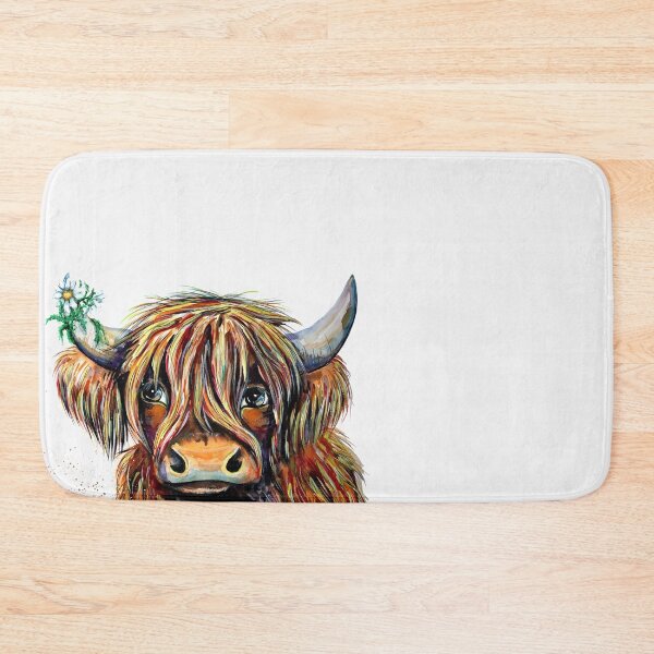 Item preview, Highland cow, edited watercolour painting by Marina Daniluka designed and sold by MariDaniArt.