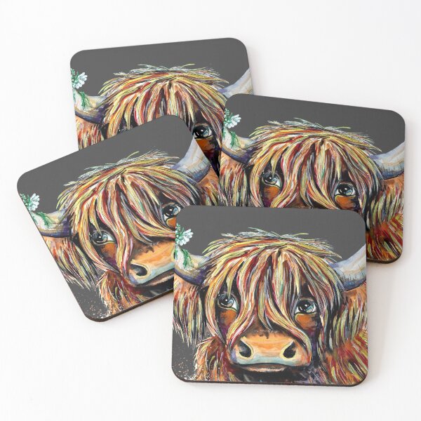 Item preview, Highland cow, edited watercolour painting by Marina Daniluka designed and sold by MariDaniArt.