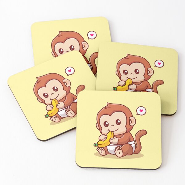 Item preview, Cute Baby Monkey Hugging Banana designed and sold by hjian8219.