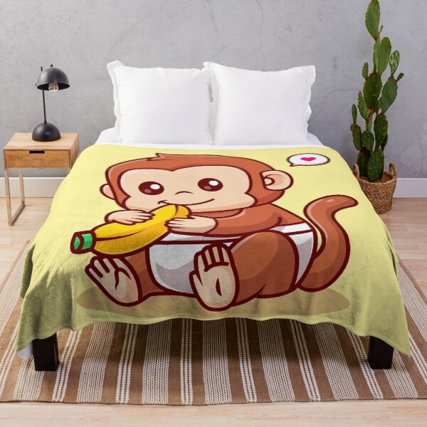 Item preview, Cute Baby Monkey Hugging Banana designed and sold by hjian8219.