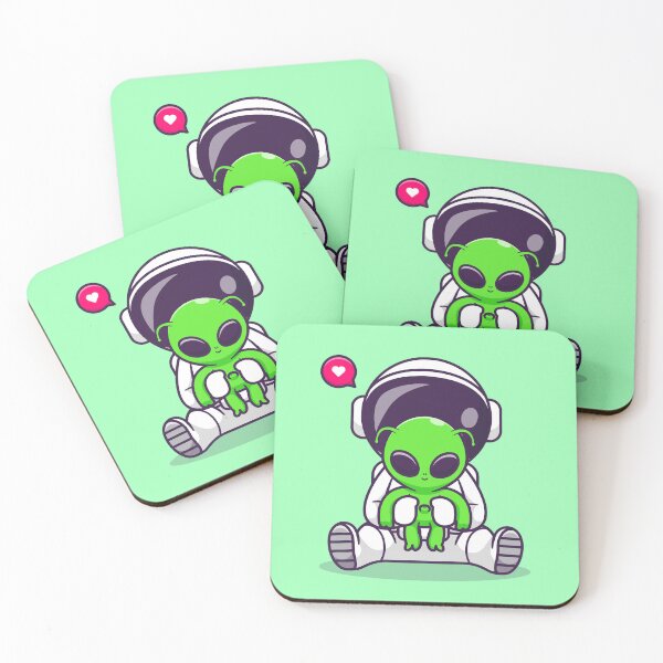 Item preview, Cute Astronaut with Baby Alien Cartoon Vector Icon designed and sold by hjian8219.