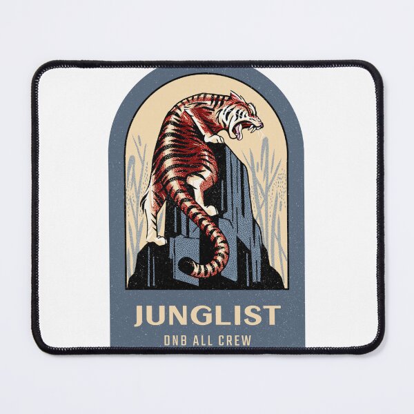Aperçu de l'œuvre Junglist Tiger Rave DNB Drum N Bass Festival Lion créée et vendue par Ravermonkey.