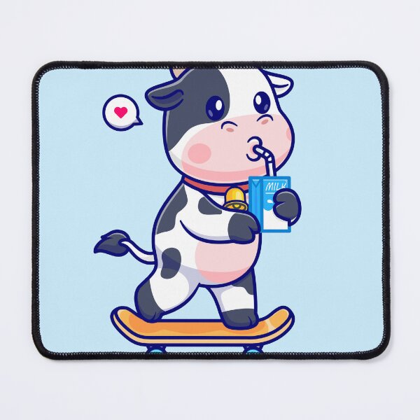 Item preview, Cute Cow Skateboarding with a Milk Carton Cartoon Vector Icon designed and sold by hjian8219.