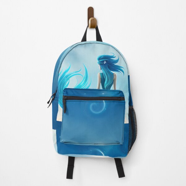 Item preview, Blue Hair Mermaid Minimalist Mermaid at the Beach - AI Art 2 of 4 designed and sold by Beachy.