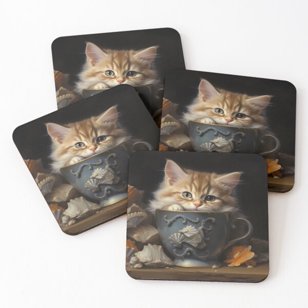 Item preview, Cat Waiting with Chin on Shell-Design Coffee Cup designed and sold by DeenaDee.