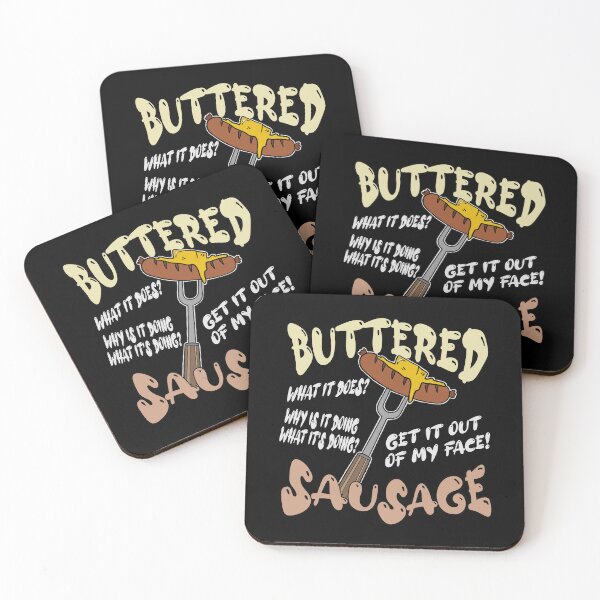 Item preview, Funny buttered sausage meme design designed and sold by J-KAP.