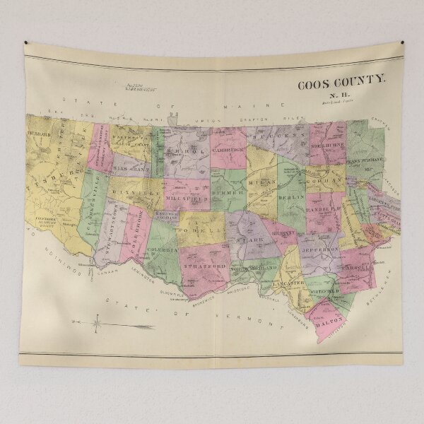 Item preview, Vintage Coos County NH Map (1892) designed and sold by BravuraMedia.
