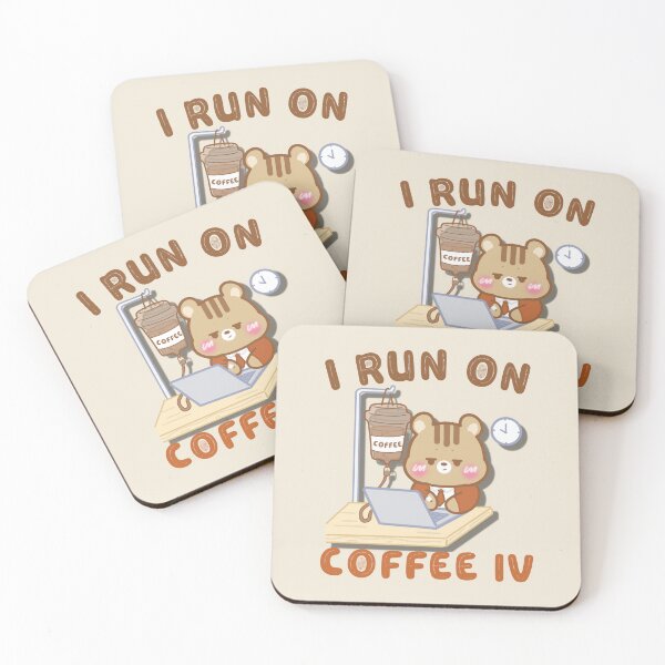 Item preview, Cute Kawaii Chipmunk I RUN ON COFFEE IV designed and sold by cutecozynook.