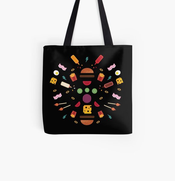 Burger Explosion All Over Print Tote Bag