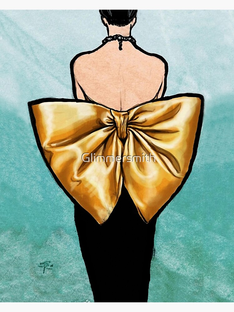 Little Black Dress with a Big Golden Bow Vintage fashion art" Poster for  Sale by Glimmersmith | Redbubble