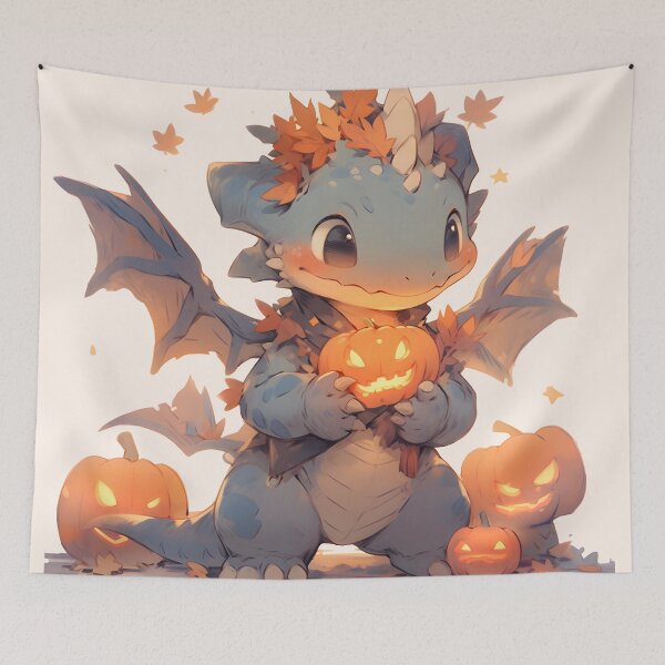 Item preview, Happy cute Halloween Pumpkin Dragon designed and sold by HydraDreams.