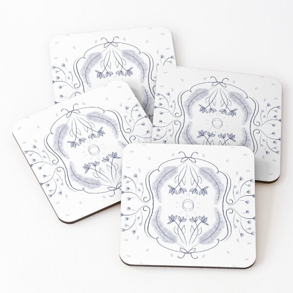 Item preview, Witchy Victorian Florals (blue & white) designed and sold by PaganArtisan.