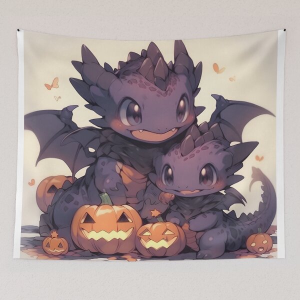 Item preview, Purple Halloween dragon family! designed and sold by HydraDreams.