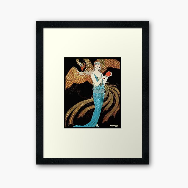Aperçu de l'œuvre Phoenix, Flapper dans une robe bleue, mode Art Déco vintage créée et vendue par Glimmersmith.