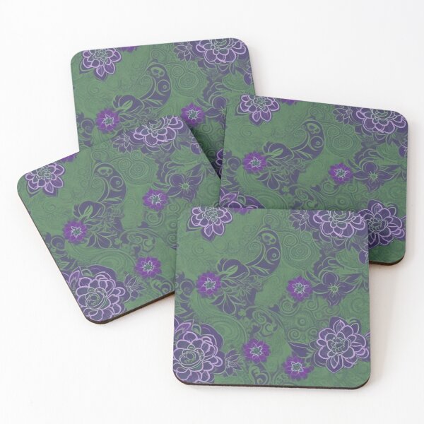 Item preview, Verdant Symphony: Elegance in Green and Purple designed and sold by FemmeFlair.