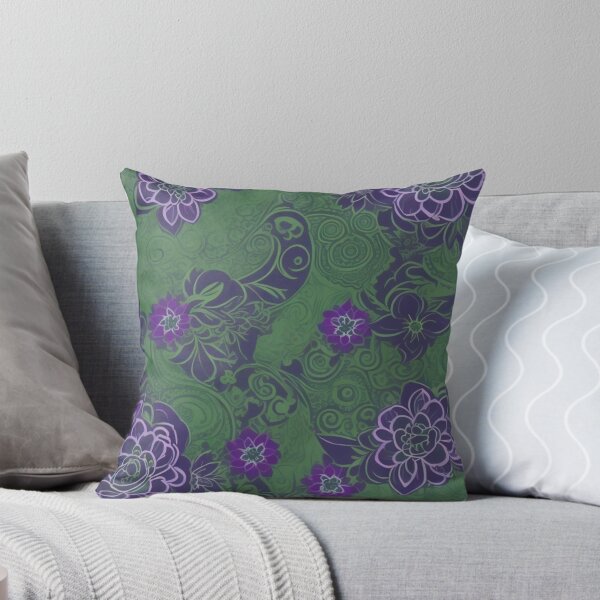 Item preview, Verdant Symphony: Elegance in Green and Purple designed and sold by FemmeFlair.