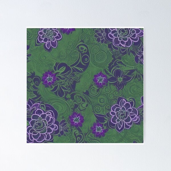 Item preview, Verdant Symphony: Elegance in Green and Purple designed and sold by FemmeFlair.