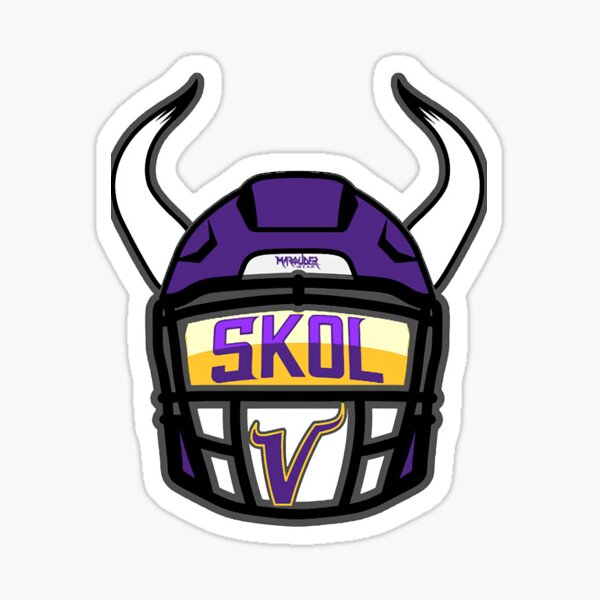 Minnesota Vikings Helmet w/ Norseman Logo Type Die-cut MAGNET