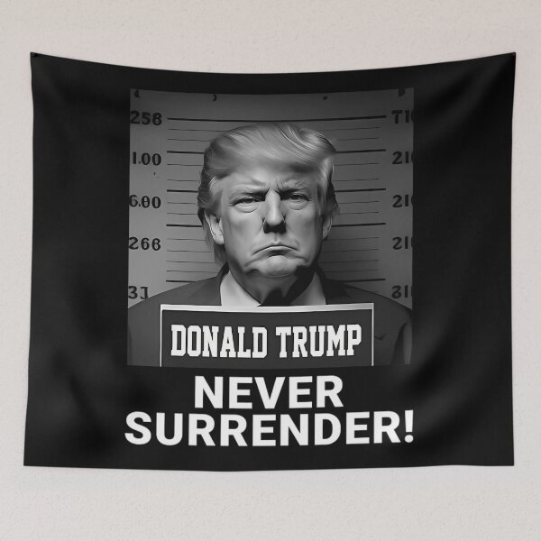Item preview, Trump Never Surrender 2024 Mugshot designed and sold by ClothesRevolut.
