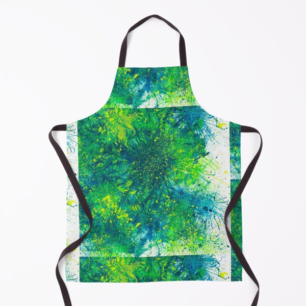 Item preview, Sacred Token From The Emerald Tablet #610 Original Hand-painted Abstract Painting Detail 3 In Teal Blue Green Yellow Earth Tones Inspired By Gaia Mother Nature Spring Summer Rain Forest Aquatic Plants designed and sold by Rainbow Artist Orlando L.