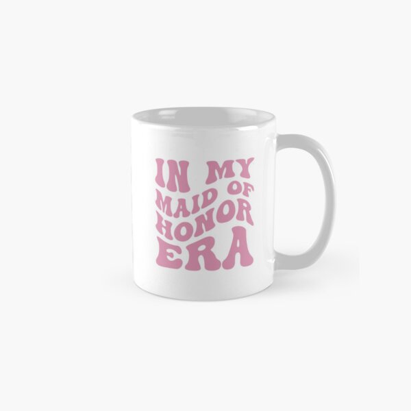 Vista previa del artículo con la obra «En mi era de dama de honor en Wavy Groovy Pink», diseñado y vendido por My Sweet Engagement.