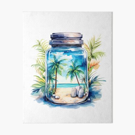 Ocean Mason Jar Art Board Prints for Sale