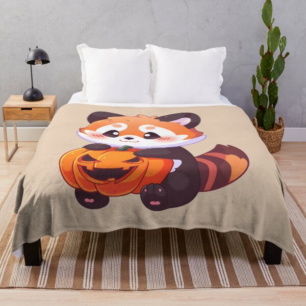 Item preview, Cute Red Panda with a Jack-O-Lantern designed and sold by InkedBeasts.