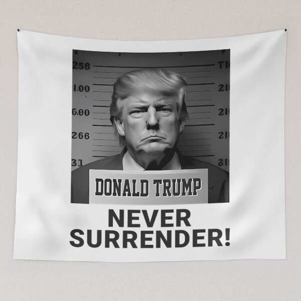Item preview, Trump Never Surrender 2024 Mugshot designed and sold by ClothesRevolut.