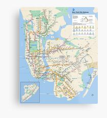 New York City Subway Map Metal Print