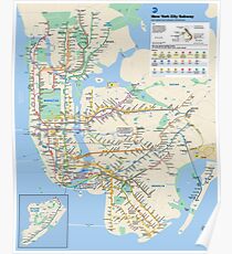 New York City Subway Map Poster