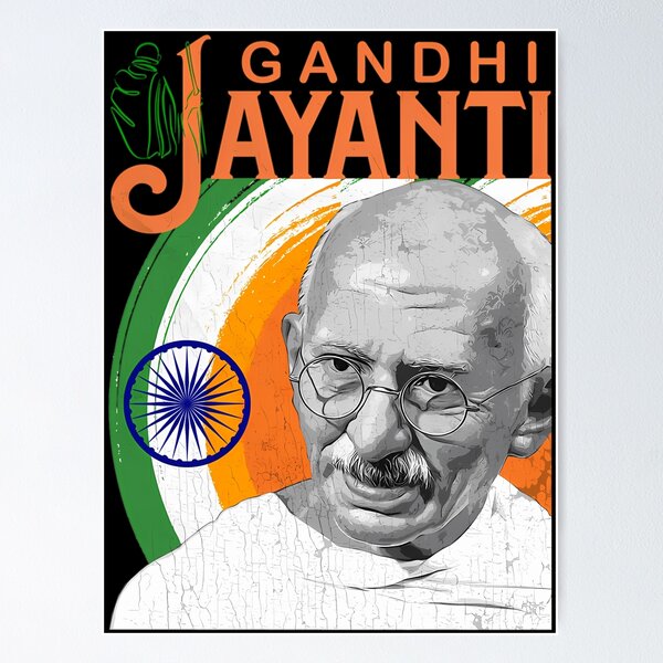 creative poster for Gandhi Jayanti or 2nd October with creative design  illustration, Mohandas Karam Chandra Gandhi… | Happy gandhi jayanti, Gandhi,  Creative posters