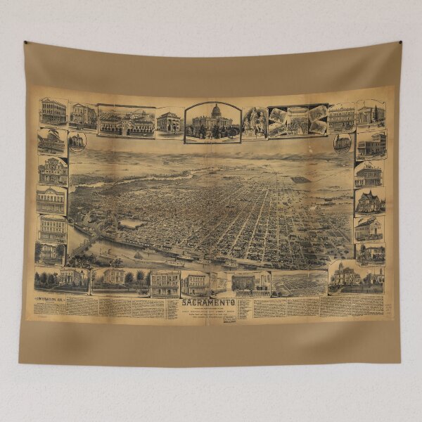 Item preview, Aerial View of Sacramento, California (circa 1890) designed and sold by allhistory.