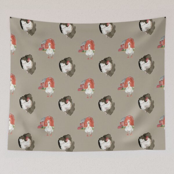 Item preview, Farm Goose Farm Birds Red Barn designed and sold by WildAliceArt.
