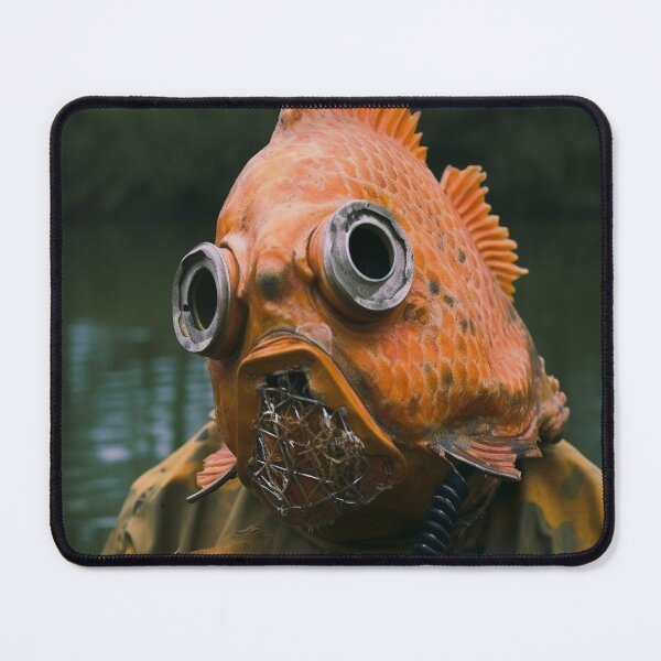 Item preview, The Altered Currents: Fish's Human-like Traits Post Chemical Contamination designed and sold by EnigmaEra.